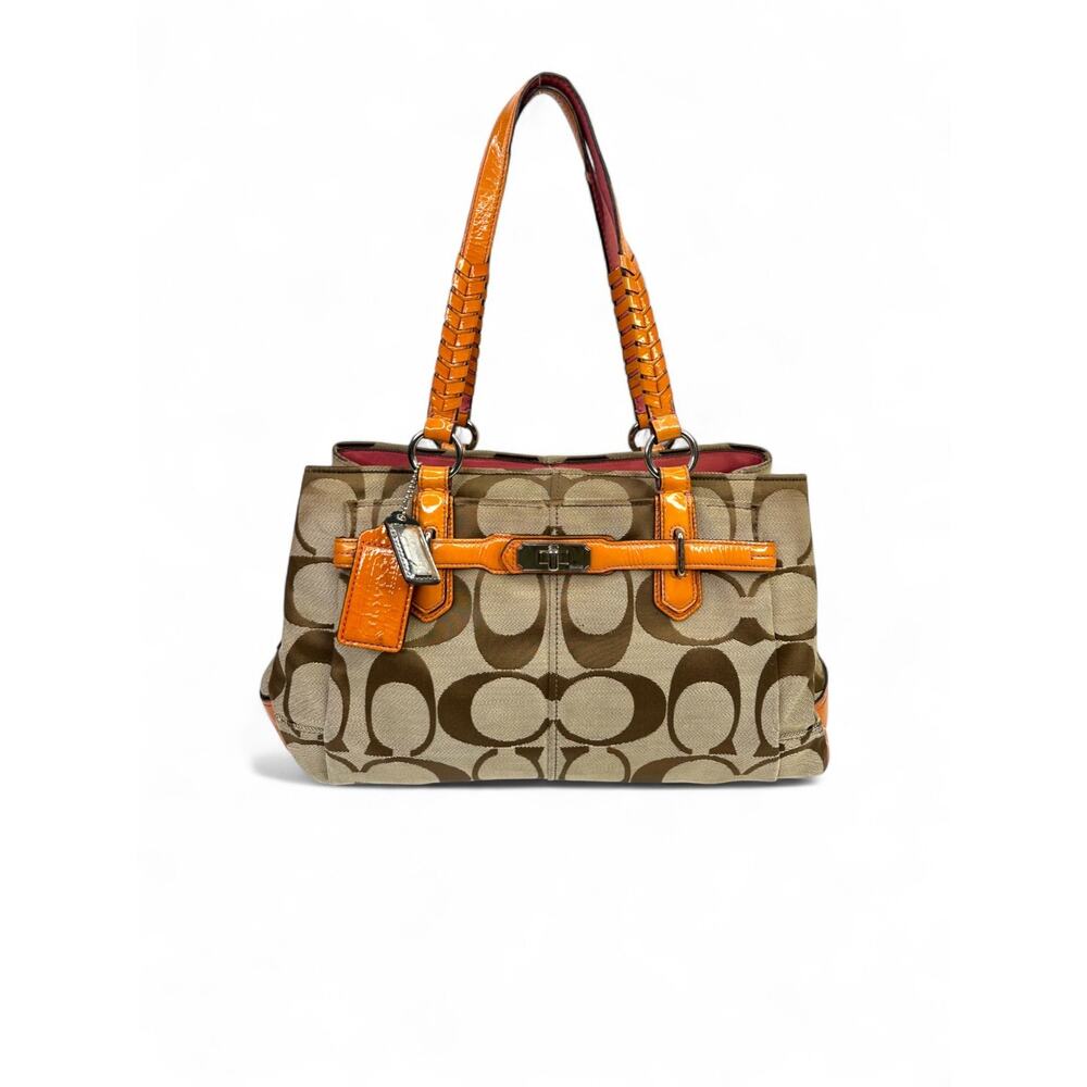 Coach Signature Chelsea Khaki Rose Jayden Carryall Tote Satchel Bag